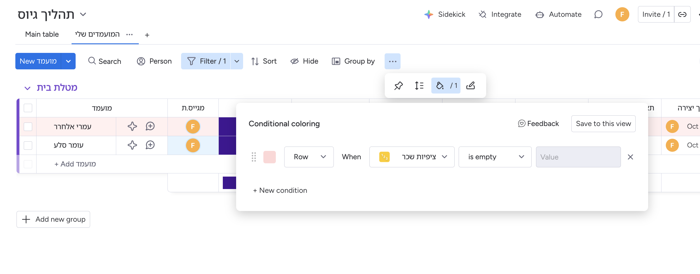 conditional coloring